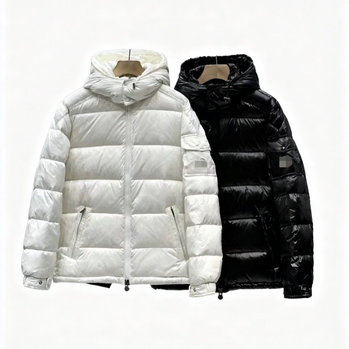 Chaqueta de Plumas Brillante con Capucha