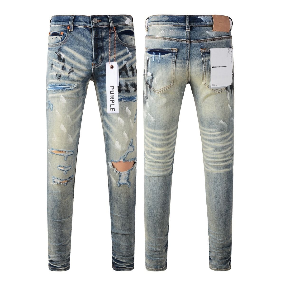 Jeans Slim Rotos Efecto Desgastado Hiphop