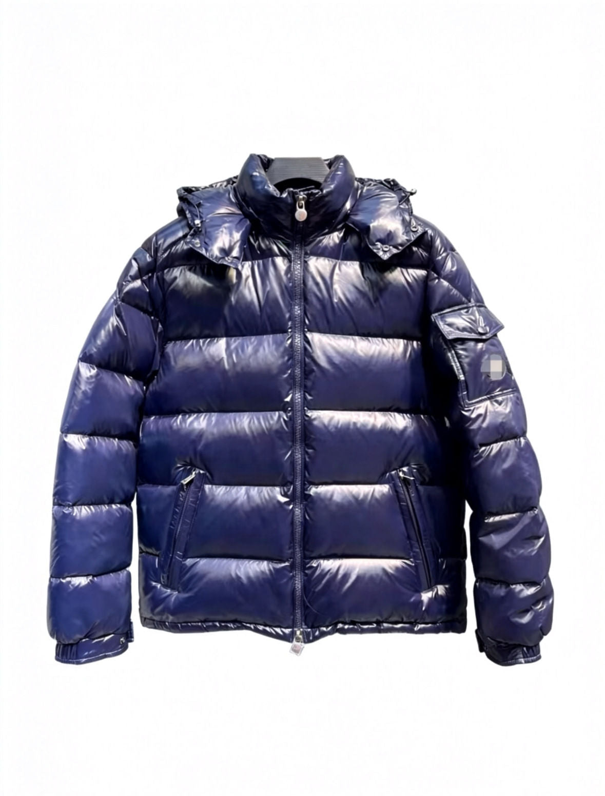 Chaqueta de Plumas Brillante con Capucha