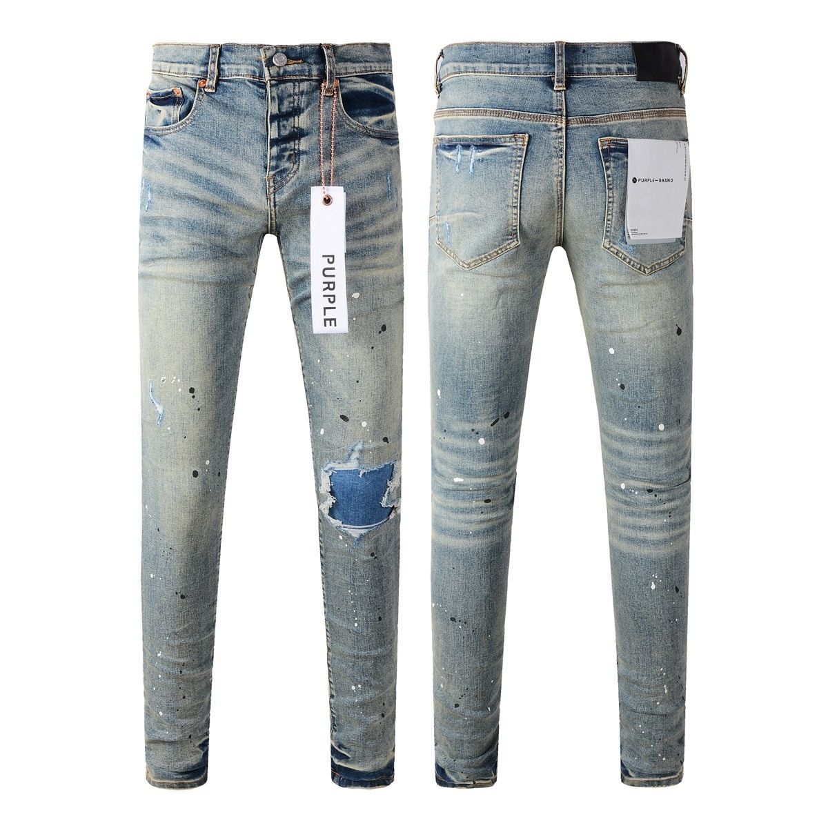 Jeans Slim Rotos Efecto Desgastado Hiphop