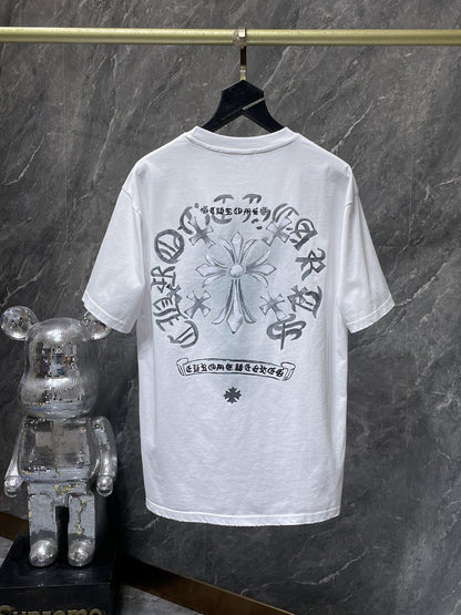 Camiseta Unisex Cruz Sánscrito Parche Metal Luminiscente