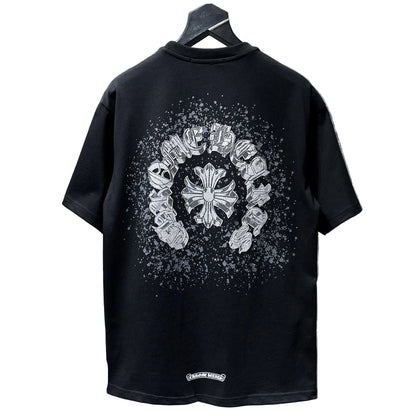 Camiseta Unisex Cruz Sánscrito Parche Metal Luminiscente