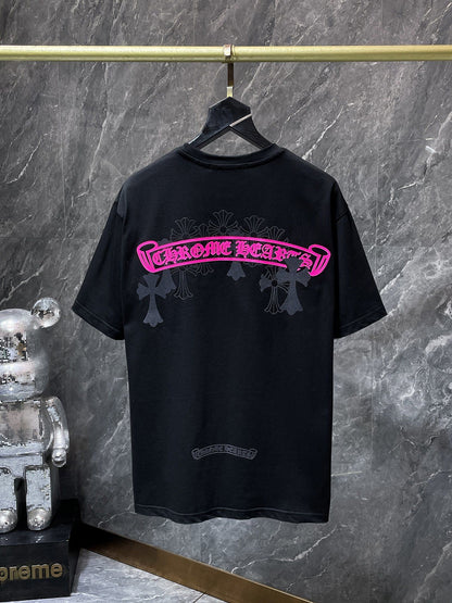 Camiseta Unisex Cruz Sánscrito Parche Metal Luminiscente