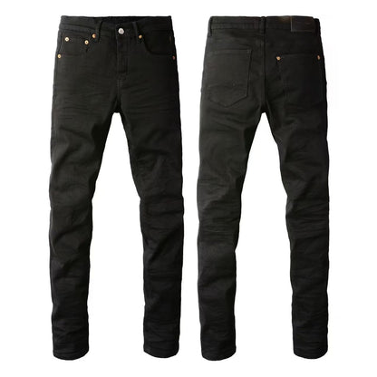 Jeans Slim Rotos Efecto Desgastado Hiphop