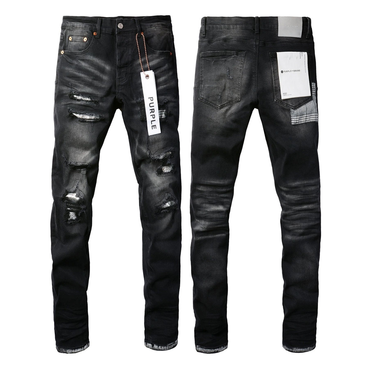Jeans Slim Rotos Efecto Desgastado Hiphop