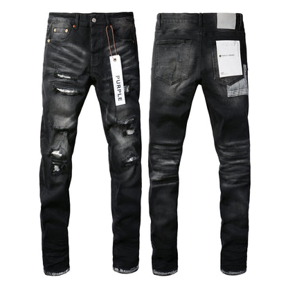 Jeans Slim Rotos Efecto Desgastado Hiphop