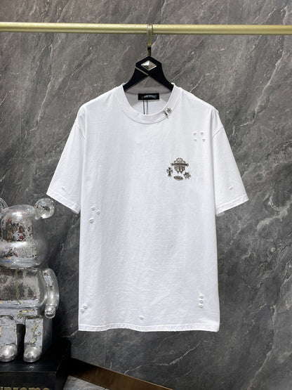 Camiseta Unisex Cruz Sánscrito Parche Metal Luminiscente
