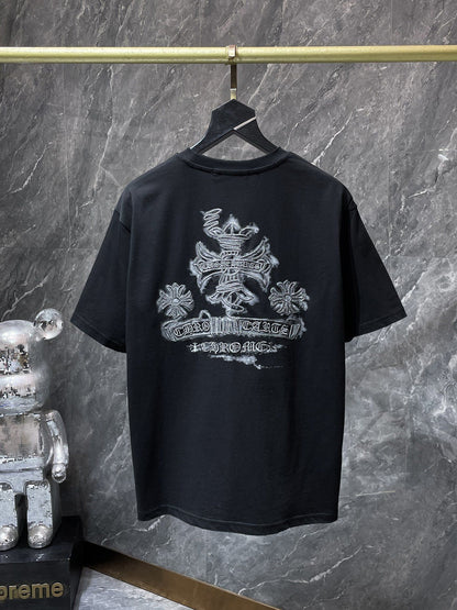 Camiseta Unisex Cruz Sánscrito Parche Metal Luminiscente