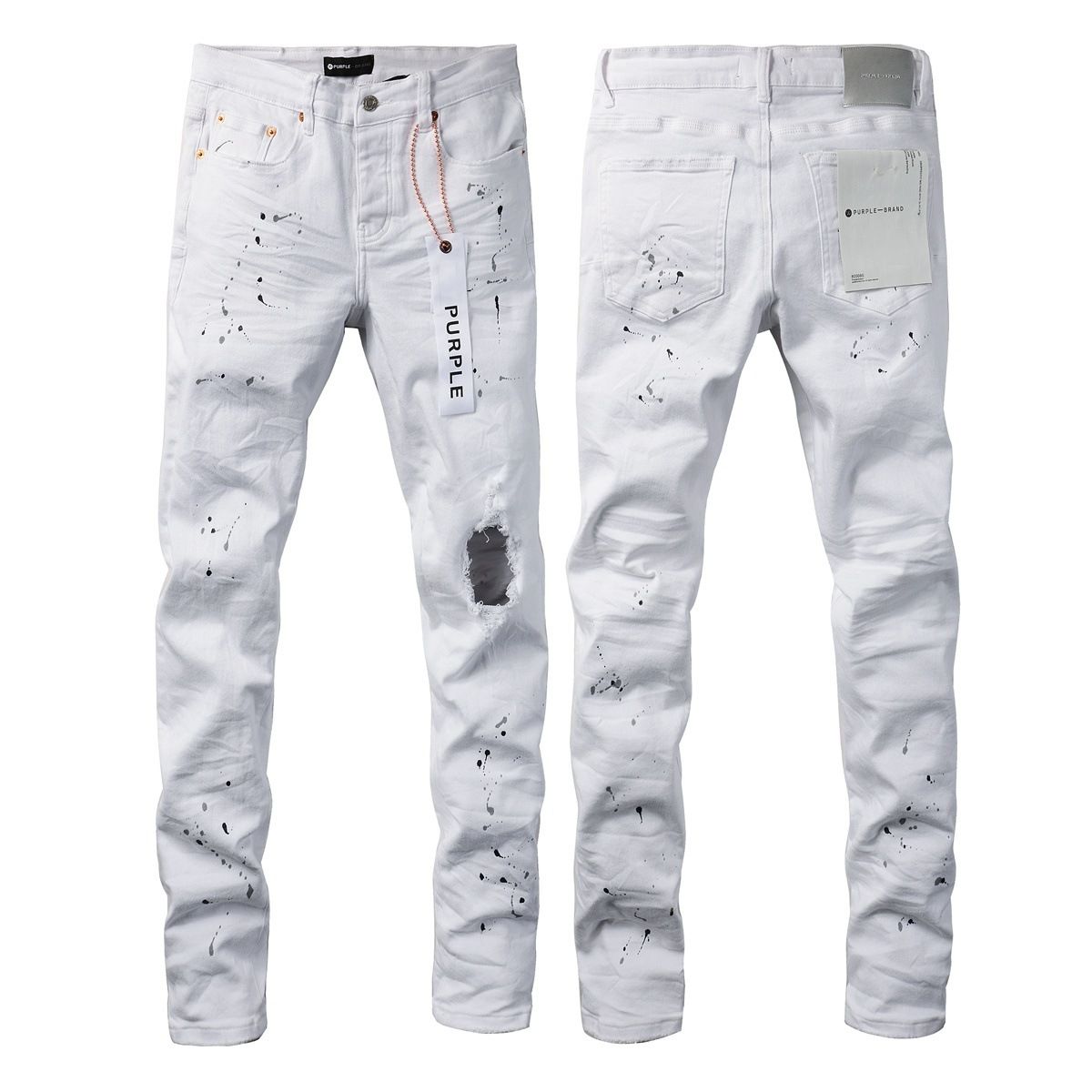Jeans Slim Rotos Efecto Desgastado Hiphop
