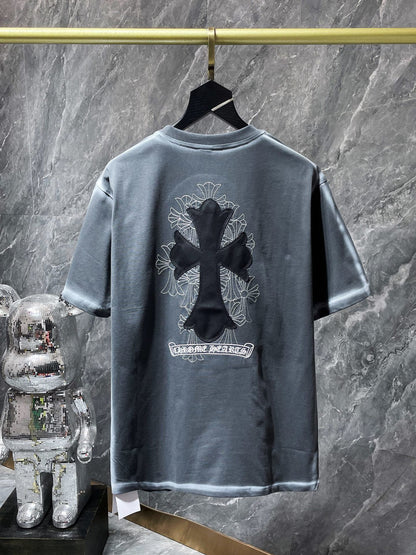 Camiseta Unisex Cruz Sánscrito Parche Metal Luminiscente