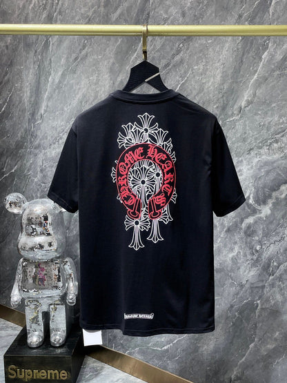 Camiseta Unisex Cruz Sánscrito Parche Metal Luminiscente