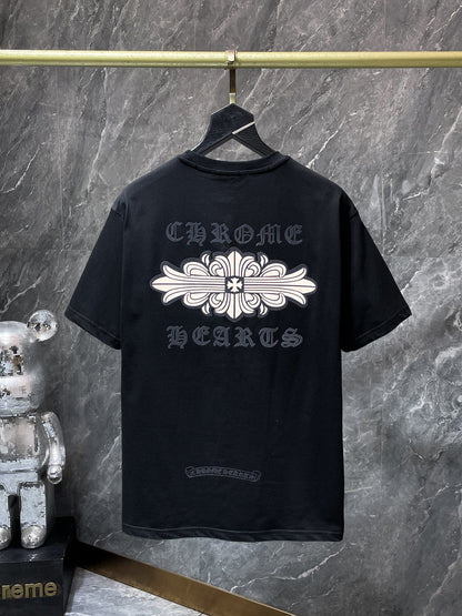 Camiseta Unisex Cruz Sánscrito Parche Metal Luminiscente