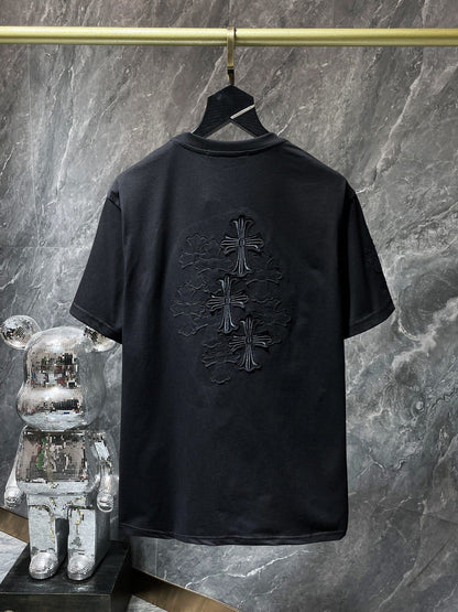 Camiseta Unisex Cruz Sánscrito Parche Metal Luminiscente
