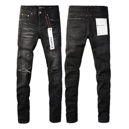 Jeans Slim Rotos Efecto Desgastado Hiphop
