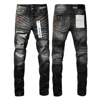 Jeans Slim Rotos Efecto Desgastado Hiphop
