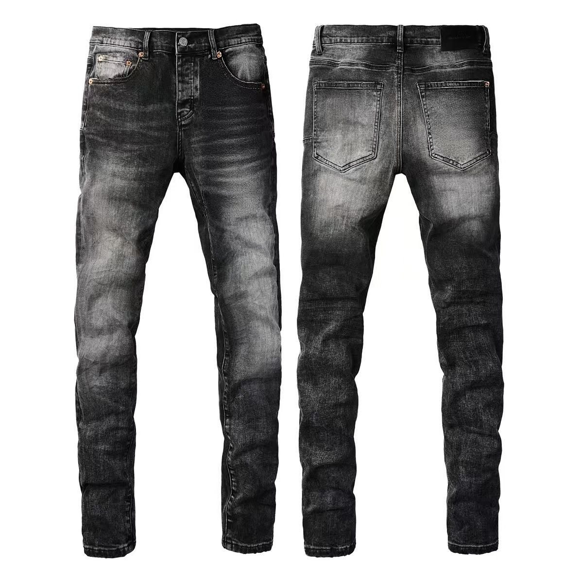 Jeans Slim Rotos Efecto Desgastado Hiphop