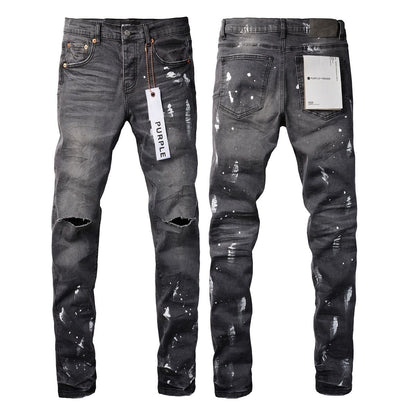 Jeans Slim Rotos Efecto Desgastado Hiphop