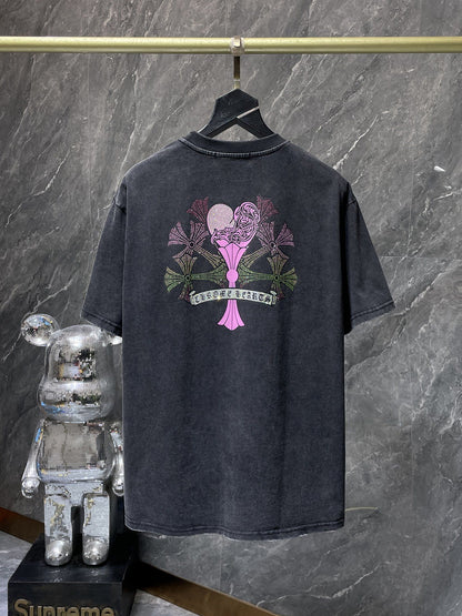 Camiseta Unisex Cruz Sánscrito Parche Metal Luminiscente