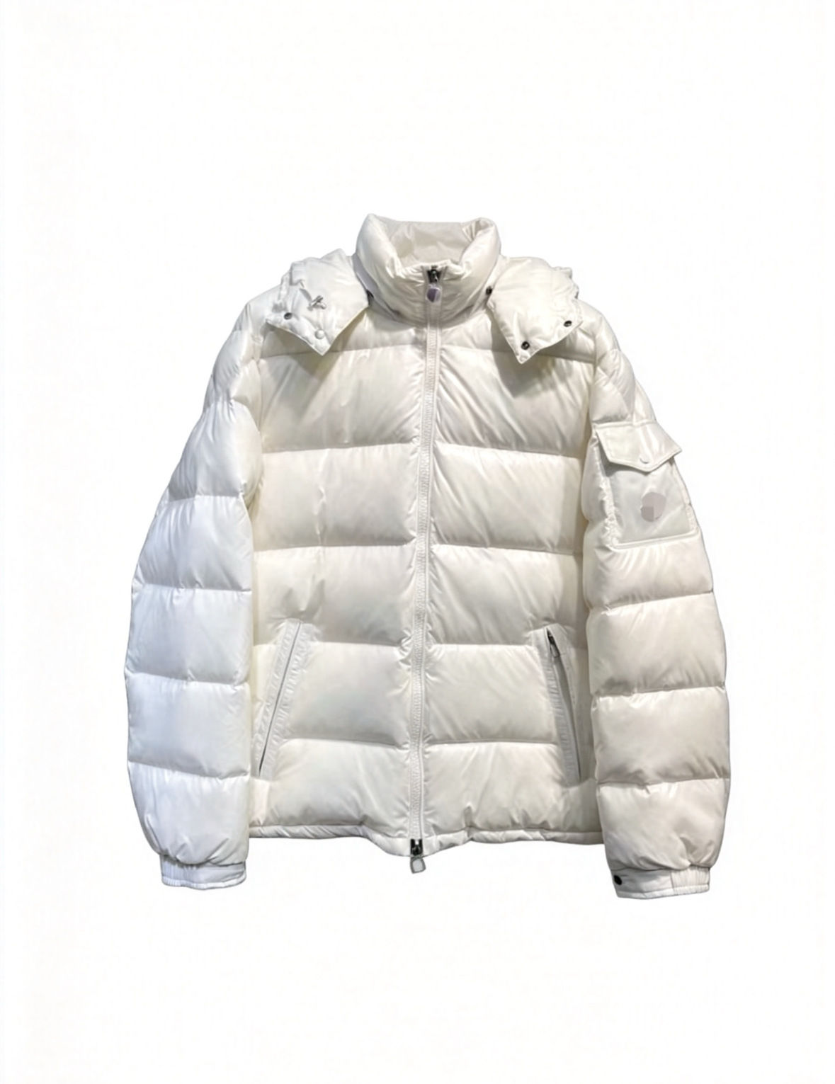 Chaqueta de Plumas Brillante con Capucha
