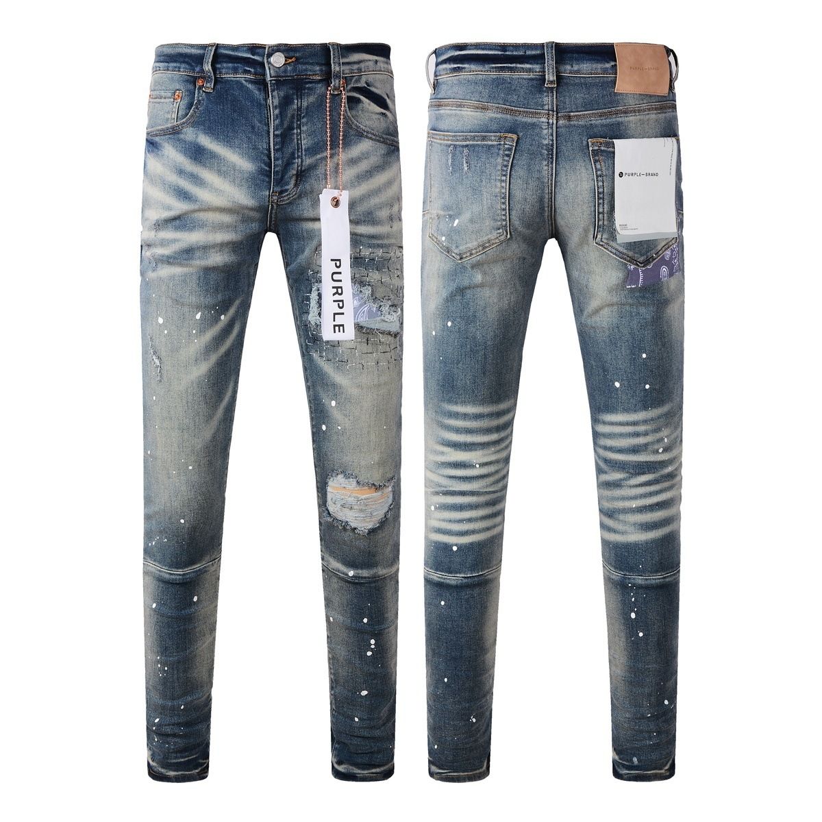 Jeans Slim Rotos Efecto Desgastado Hiphop