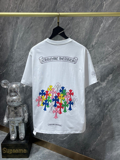 Camiseta Unisex Cruz Sánscrito Parche Metal Luminiscente