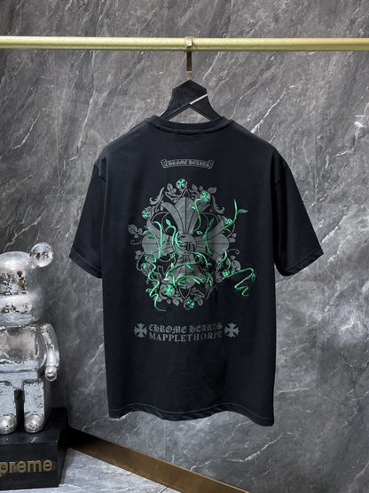 Camiseta Unisex Cruz Sánscrito Parche Metal Luminiscente