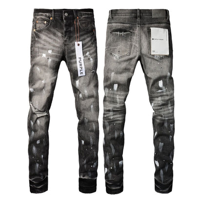 Jeans Slim Rotos Efecto Desgastado Hiphop