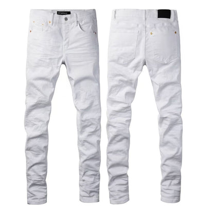 Jeans Slim Rotos Efecto Desgastado Hiphop
