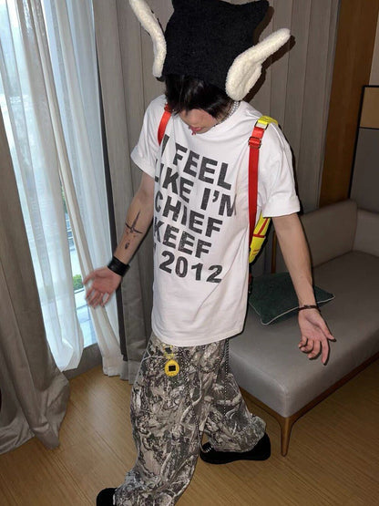 Distressed Slogan Heavyweight Vintage T-Shirt