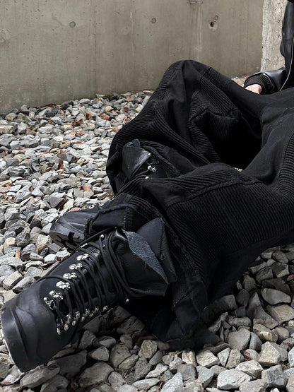 Botas de Montaña de Cuero con Tachuelas Metálicas