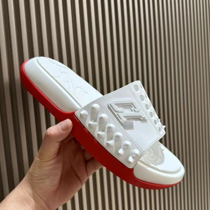 Chanclas de Hombre con Tachuelas y Letras Suela Roja