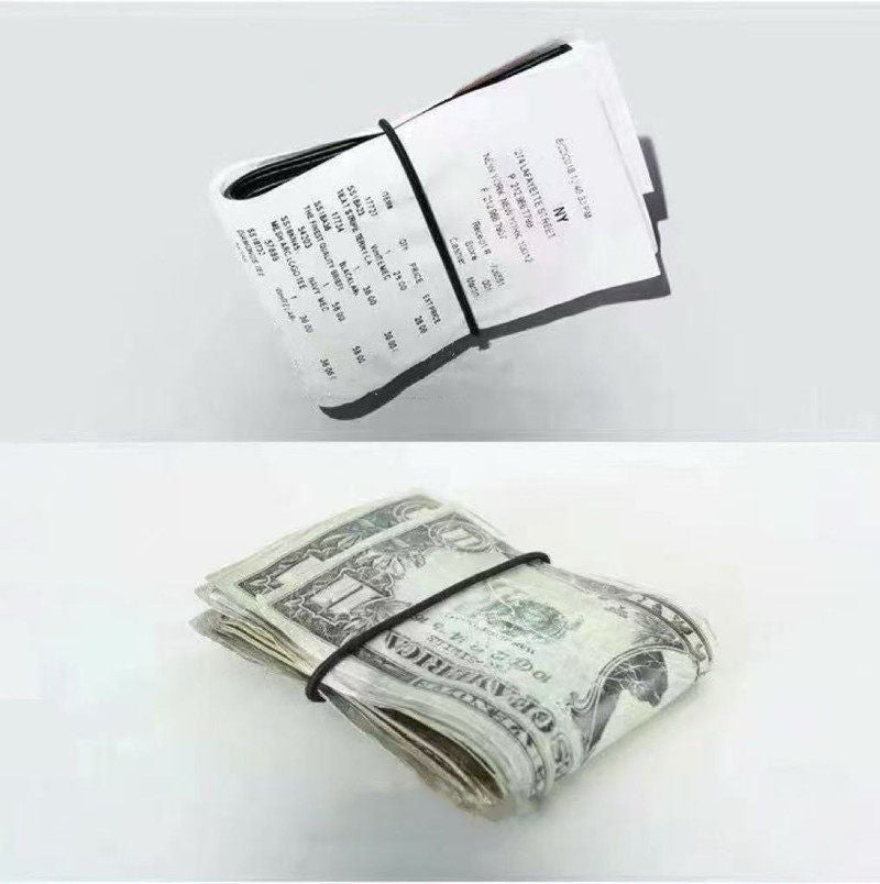 Cartera De Piel Con Diseño De Factura