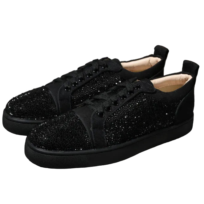 Zapatillas Bajas con Pedrería y Suela Roja