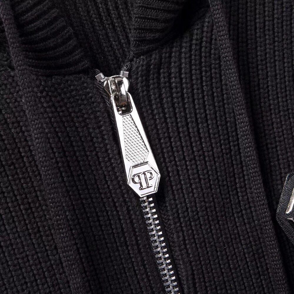 Chaqueta Cárdigan de Punto con Capucha y Cremallera