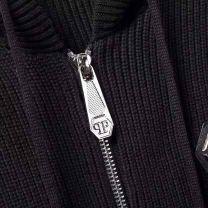 Chaqueta Cárdigan de Punto con Capucha y Cremallera