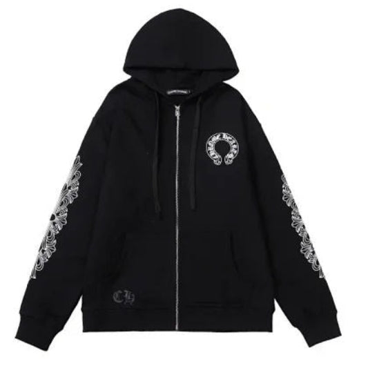 Crowe Chaqueta Con Capucha Con Cremallera Sencilla Clásica De Sudadera De Algodón Para Hombre