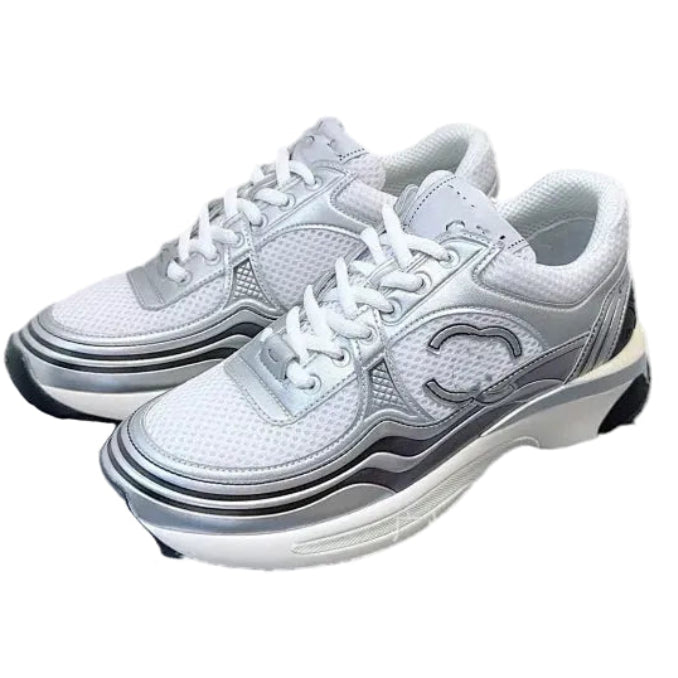 Low Top Silver Dad Sneakers