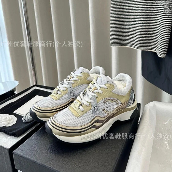 Low Top Silver Dad Sneakers