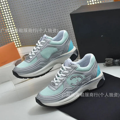 Low Top Silver Dad Sneakers