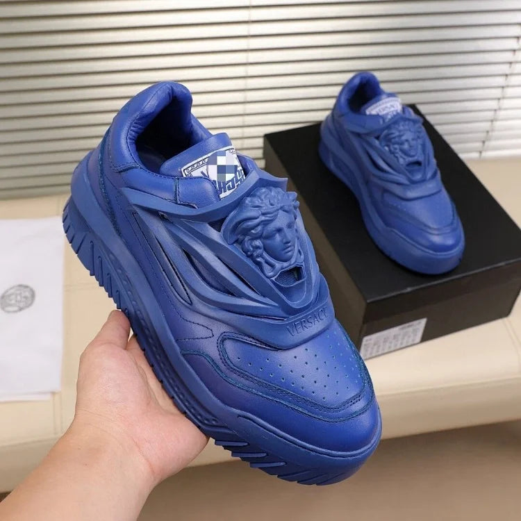 Medusa Head Leather Platform Casual Shoes