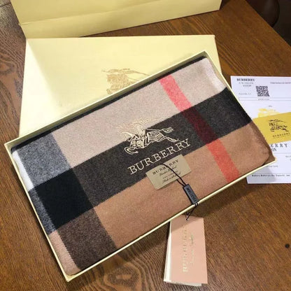 Burberry Style Heart Plaid Cashmere Scarf