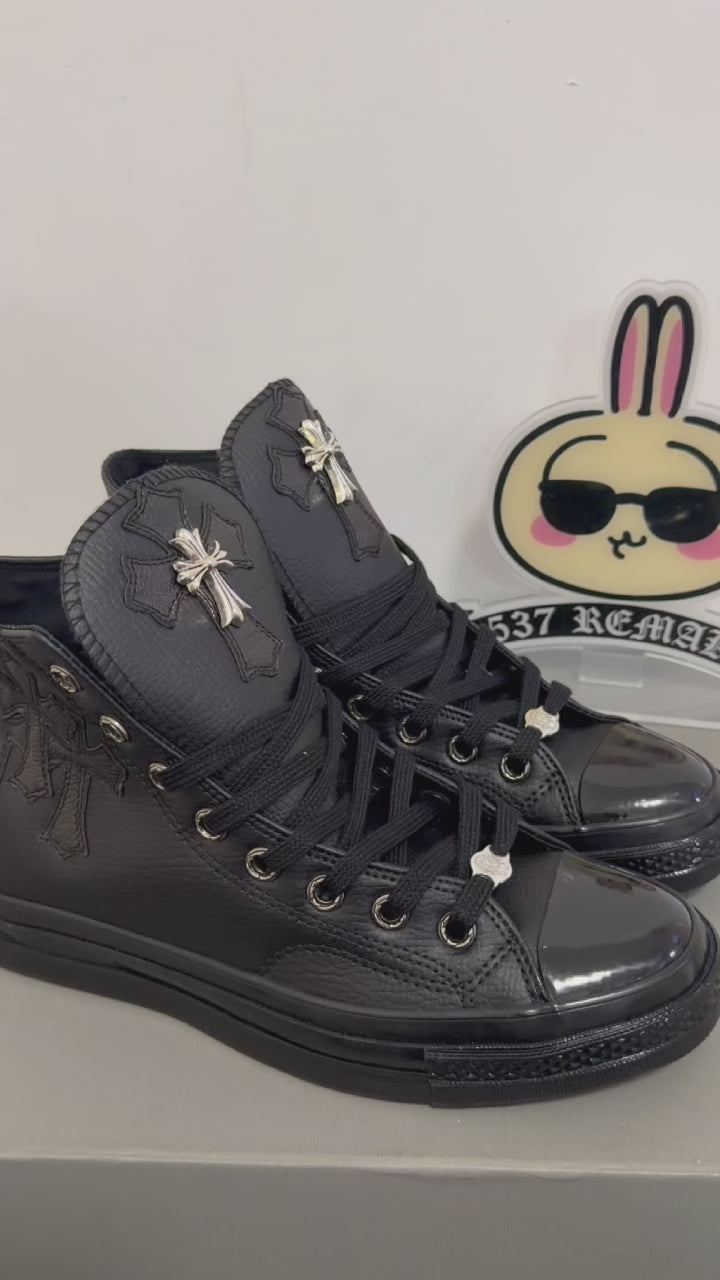 Chrome Hearts Converse Remake Custom Leather Sneakers