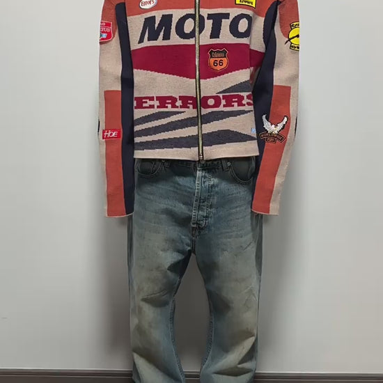 House of Errors Heavyweight Niche Knitted Motorcycle Racing Jacket