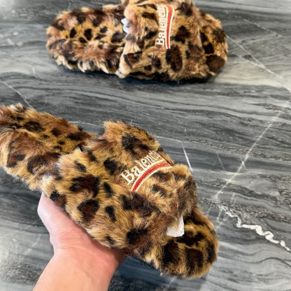 Balenciaga Fur Slide Sandals