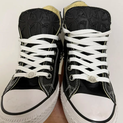 Converse Chrome Leather Black Crosses