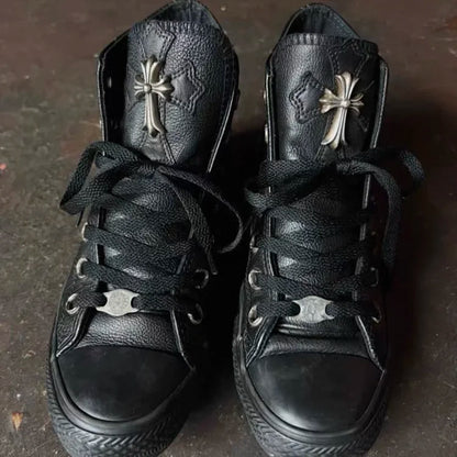 Chrome Hearts Converse Remake Custom Leather Sneakers