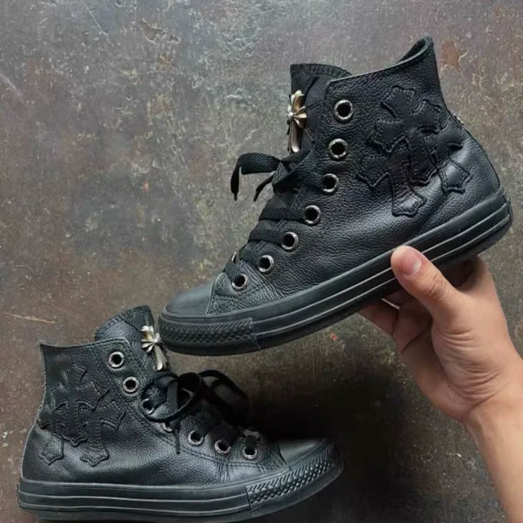 Chrome Hearts Converse Remake Custom Leather Sneakers