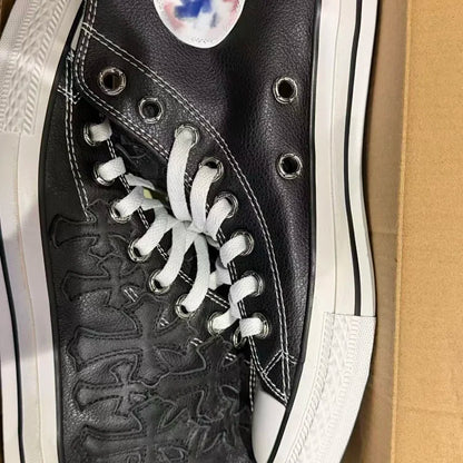 Converse Chrome Leather Black Crosses
