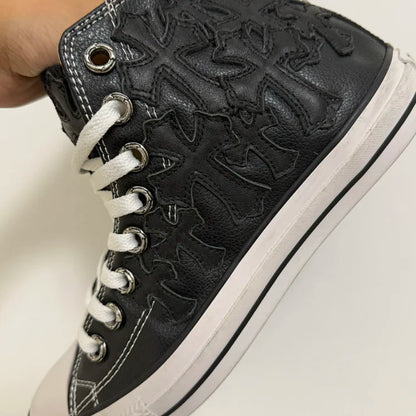 Converse Chrome Leather Black Crosses