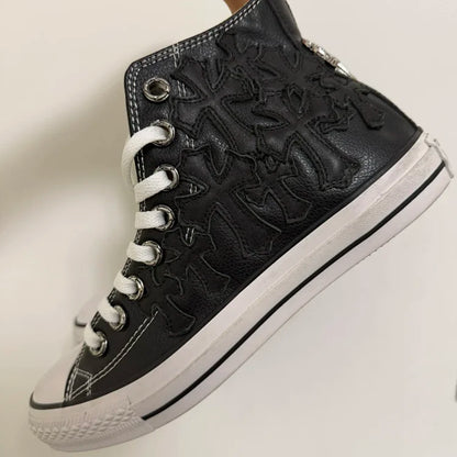 Converse Chrome Leather Black Crosses